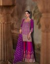 Banno By Sayuri Gerogette With Embroidery Work Readymade Sharara Suit